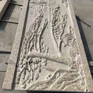 汕尾 黄金麻雕刻板浮雕迎客松