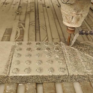 汕尾 芝麻白花岗岩石材盲人石、盲道石、盲点石