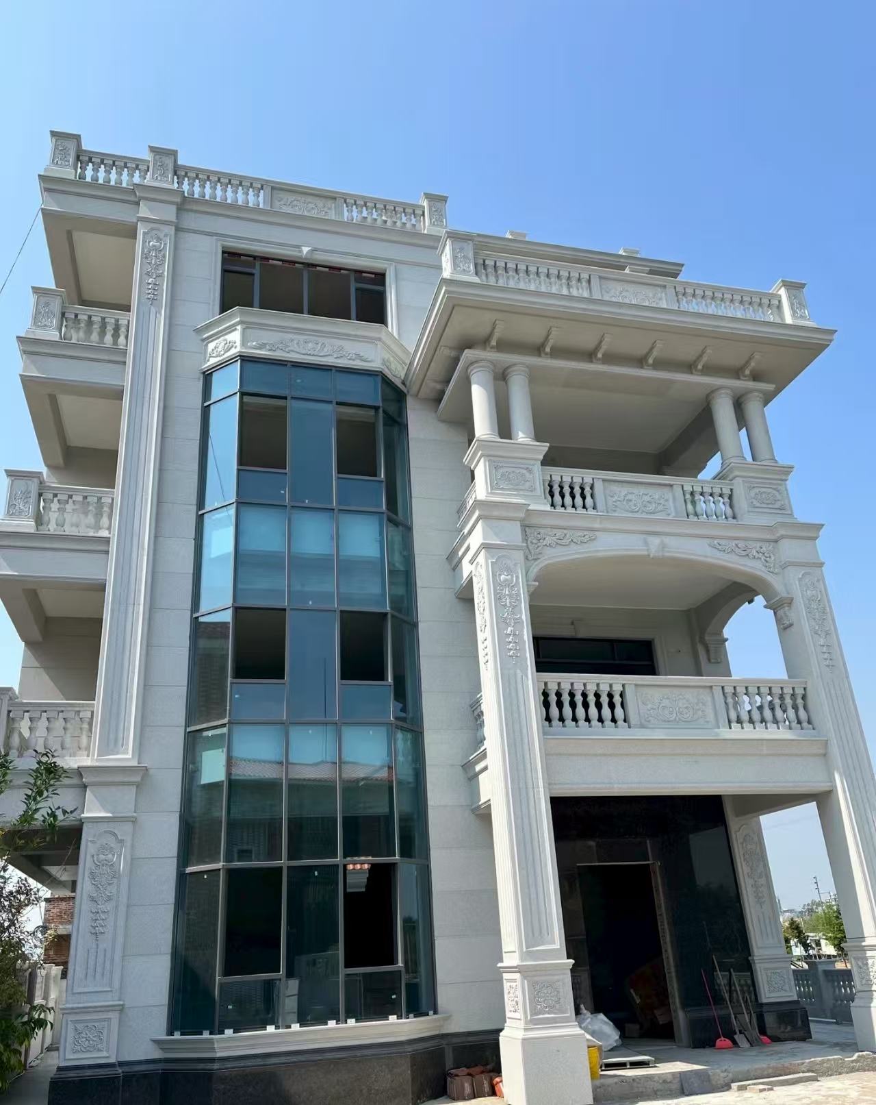 汕尾 白麻花岗岩别墅外墙干挂效果展示