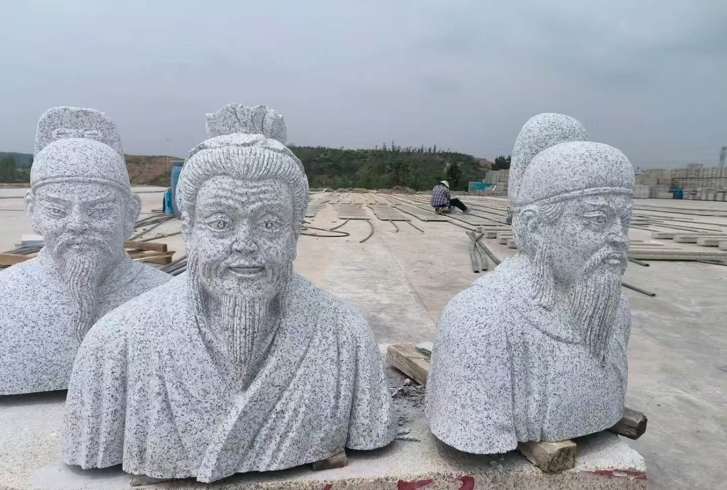 汕尾 白麻花岗岩石材人物立体雕刻