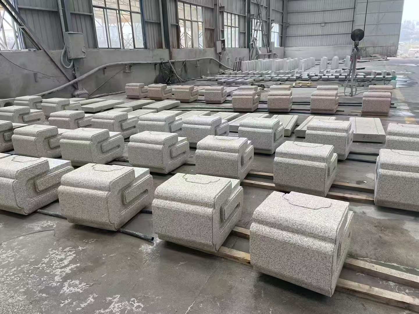 汕尾 白麻花岗岩异形加工-石凳，坐凳