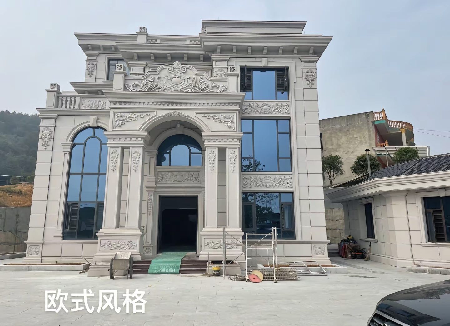 汕尾 白麻花岗岩别墅外墙干挂